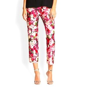 kate spade rose print silk Jackie capri pants